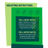 Evergreen Chocolate Chip and Matcha Waffles, Dairy-Free, Whole Grain, No Artificial Flavors, No Preservatives, 9 Waffles per Pack