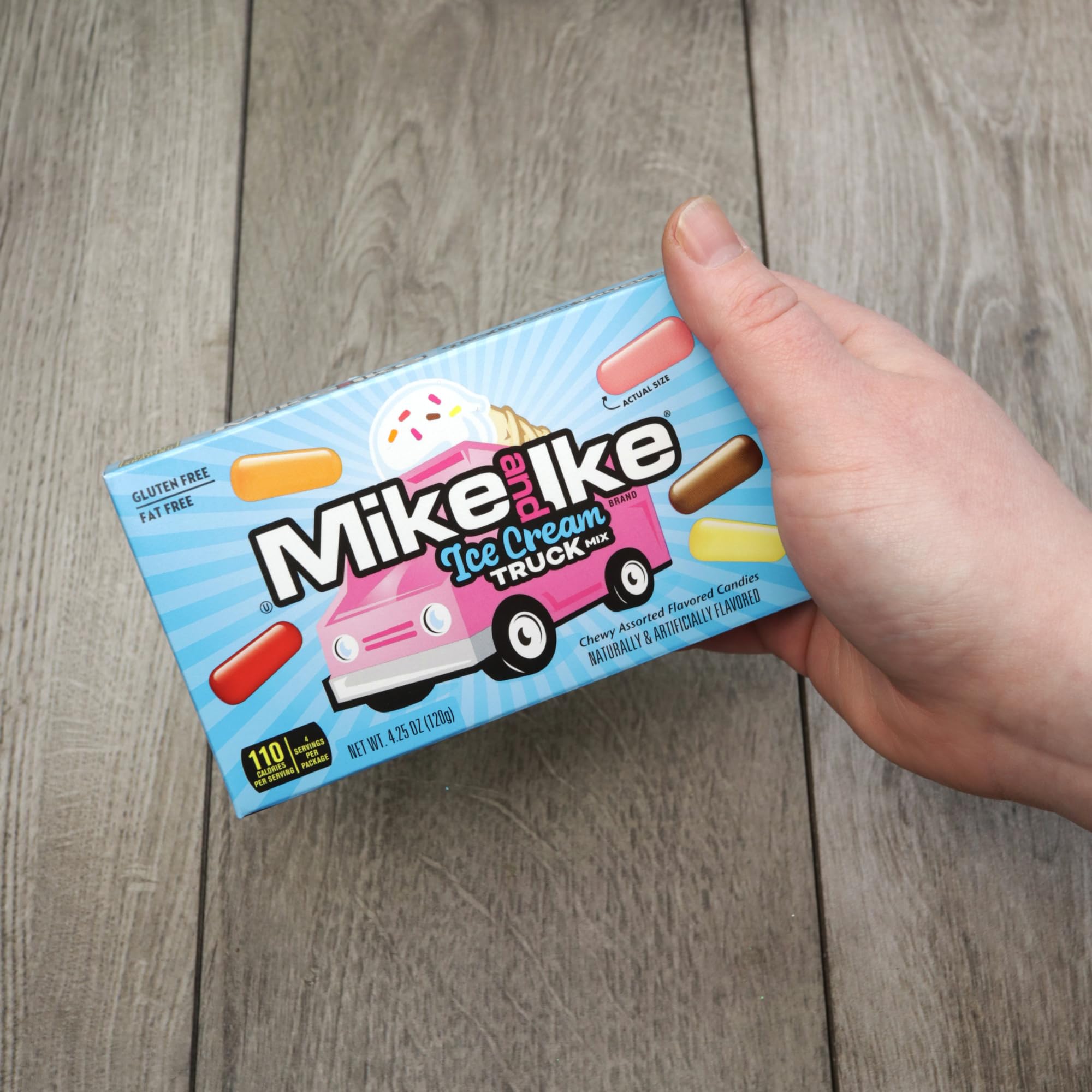 Mike and Ike Ice Cream Truck Mix Theatre Boxes, Assorted Chewy Candies, Movie Night Treats, 4.25 Ounces (Pack of 3)