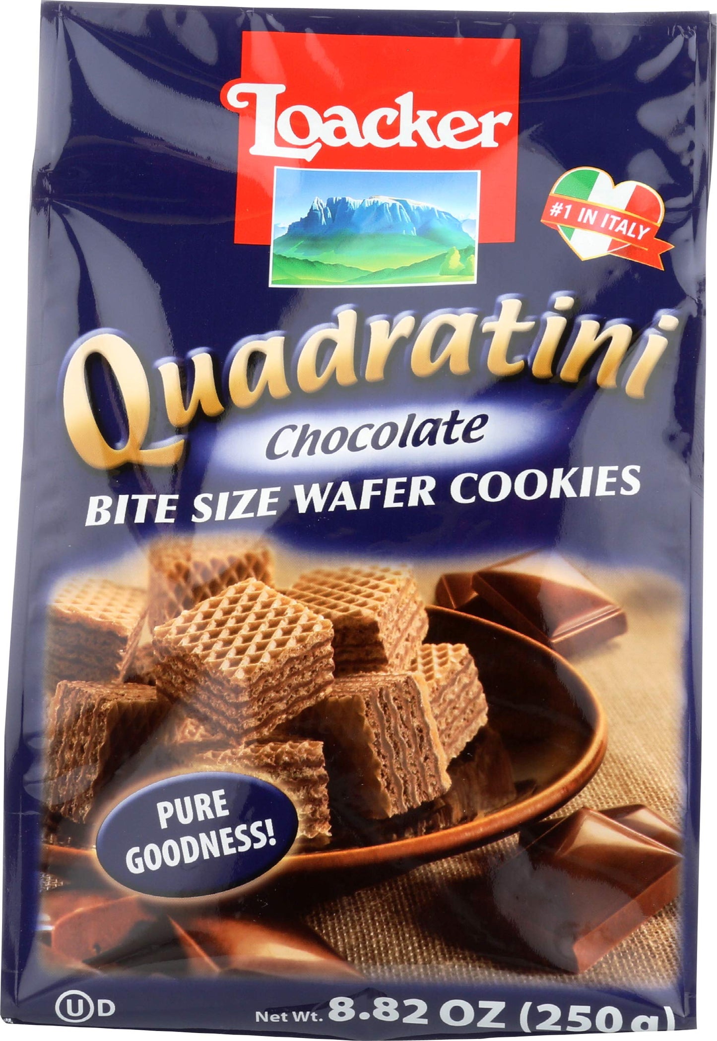 Quadratini Chocolate Wafer Cookies 8.82 Ounces (Case of 8)