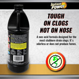 Instant Power Hair and Grease Drain Cleaner - Shower Drain & Sink Cleaner, Liquid Clog Remover, Made in USA, Sink Deodorizer - 1 Liter (Pack of 2)