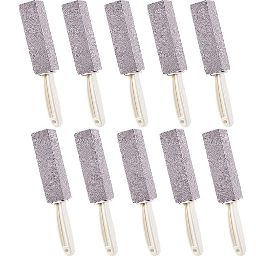 Honoson Pumice Stones for Cleaning with Handle Pumice Sticks for Removing Toilet Bowl Ring, Bath, Household, Kitchen(10 Packs)