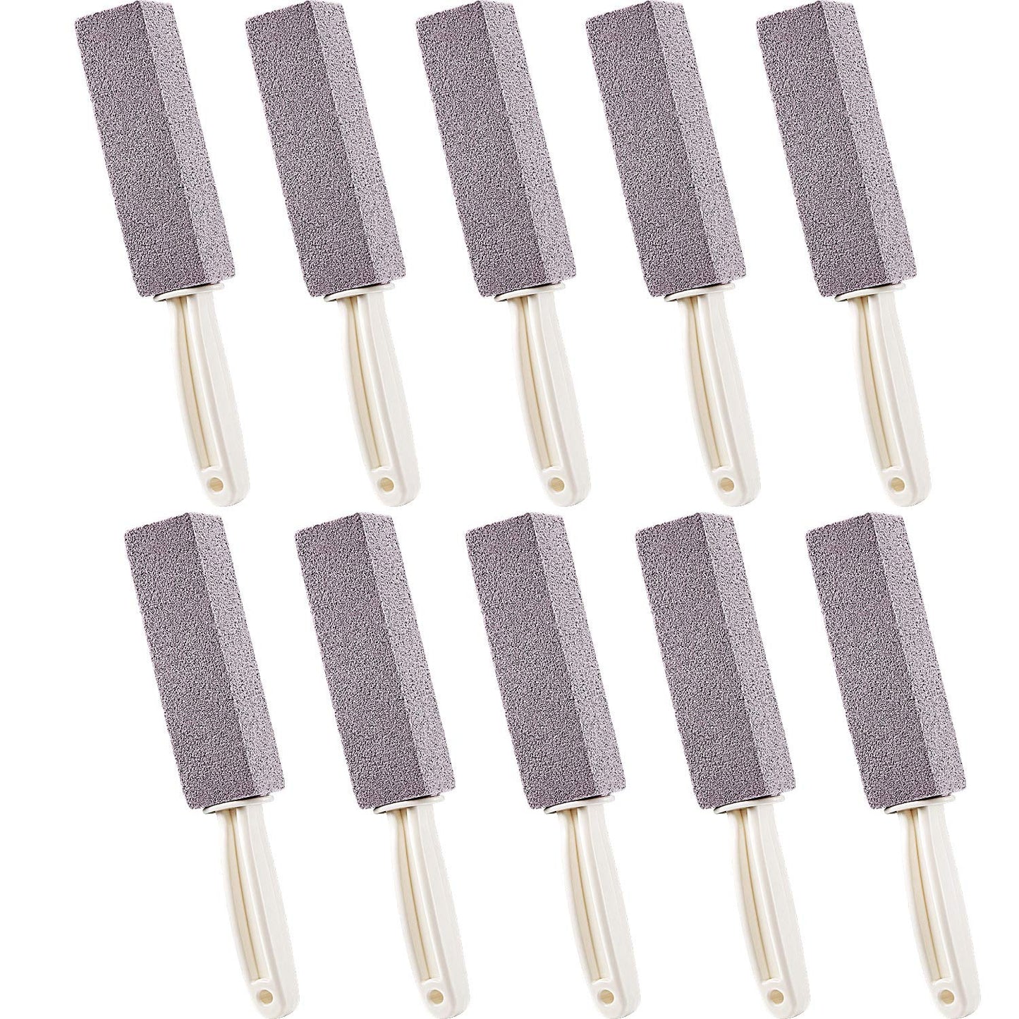 Honoson Pumice Stones for Cleaning with Handle Pumice Sticks for Removing Toilet Bowl Ring, Bath, Household, Kitchen(10 Packs)