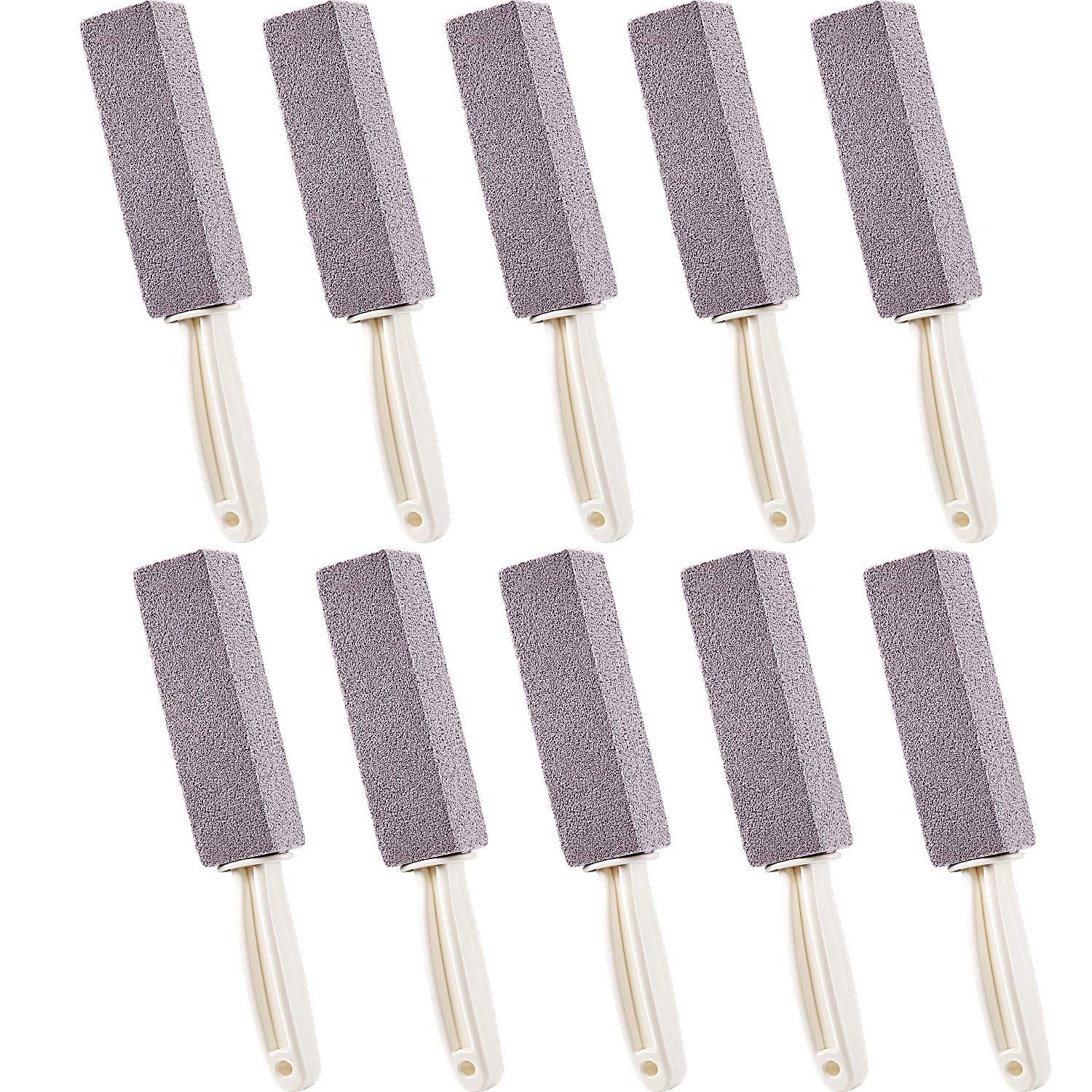 Honoson Pumice Stones for Cleaning with Handle Pumice Sticks for Removing Toilet Bowl Ring, Bath, Household, Kitchen(10 Packs)