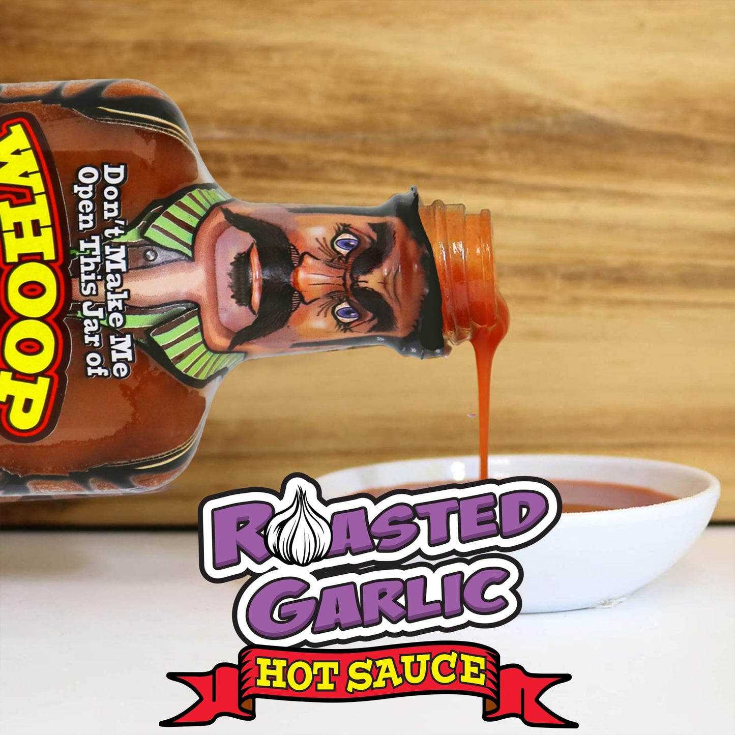 WHOOP ASS Cowboy Roasted Garlic Hot Sauce - 5 oz - Try if you dare! - Perfect Gourmet Gift for the Steak Sauce Fan