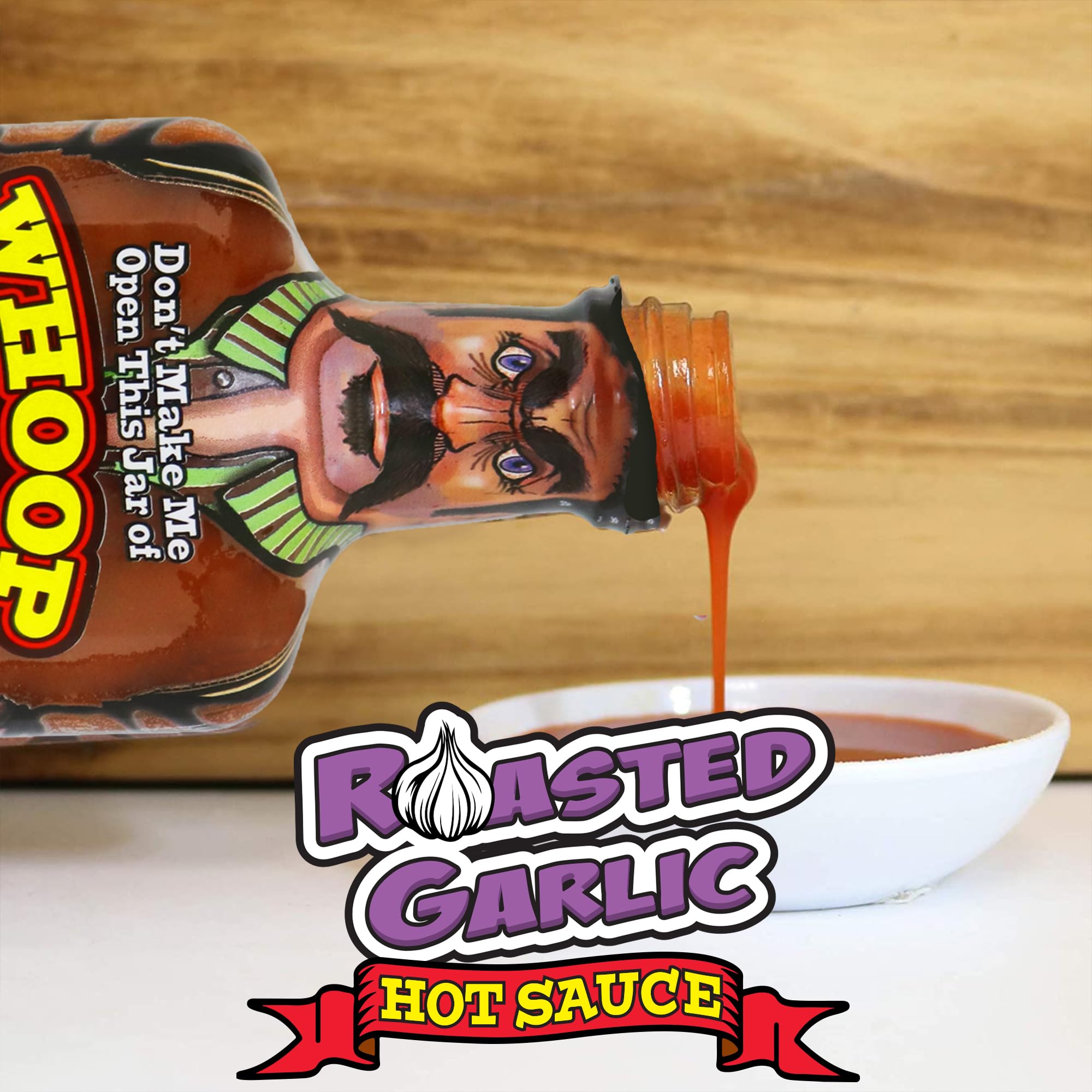 WHOOP ASS Cowboy Roasted Garlic Hot Sauce - 5 oz - Try if you dare! - Perfect Gourmet Gift for the Steak Sauce Fan