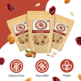 Maple Nut Kitchen Almond Cranberry Granola 3 Pack - Crunchy, Delicious, Artisan Granola with Gluten Free Oats, Almonds, Cranberries & Maple Syrup |