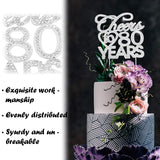 Bling Crystal Cheers To 80 Years Cake Topper - Best Keepsake 80th Birthday Or Anniversary Decor Party Decorations Silver