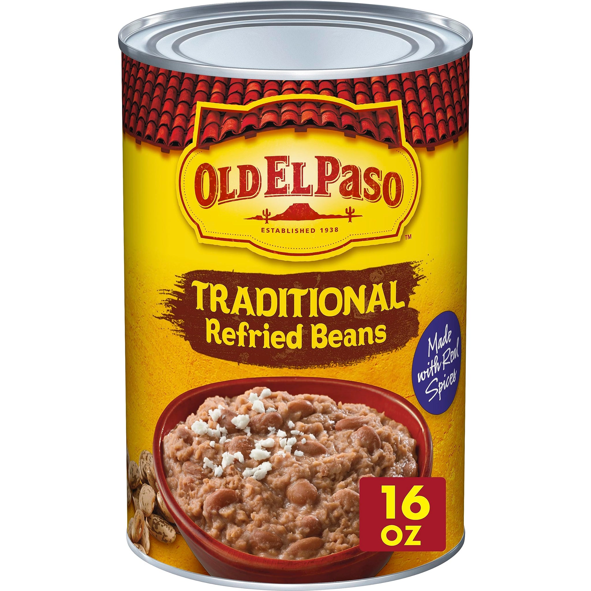 Old El Paso Traditional Canned Refried Beans, 1 Can, 16 oz