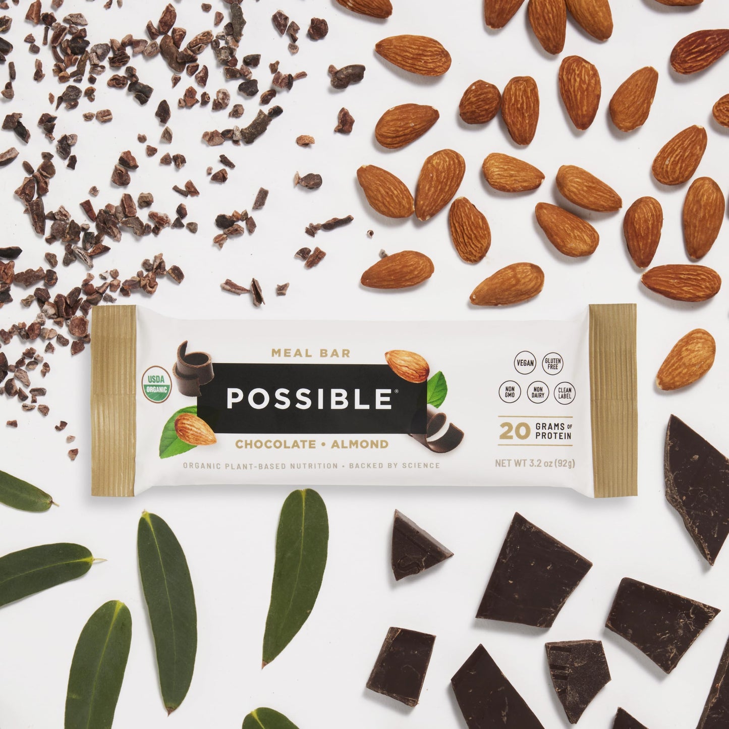 POSSIBLE Meal Bar - Whole Food Meal to Support a Healthy & Active Lifestyle - 20g of Organic Plant-Based Protein - Energy Support with Healthy Fats