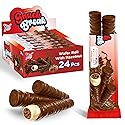 Snack Break Hazelnut Wafer Rolls, Cocoa Coated Crispy Rolled Wafer Cookies with Hazelnut Cream Filling, Individually Wrapped On-the-Go Snack, 24 Count