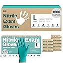 SUP Nitrile Exam Gloves, Powder-Free Latex-Free Food Safe Cooking Cleaning laboratory Disposable Medical Glove, Teal 1000 Ct (Large)