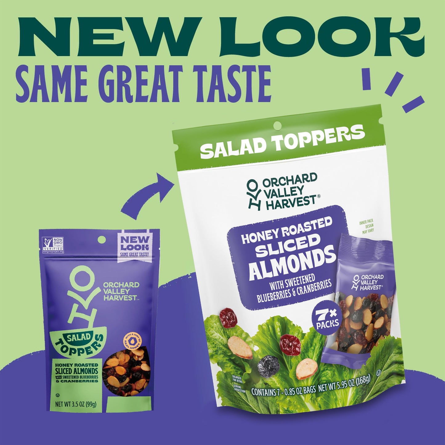 Orchard Valley Harvest Salad Toppers Honey Roasted Sliced Almonds With Sweetened Blueberries & Cranberries Multipack, Gluten Free, Made With Real