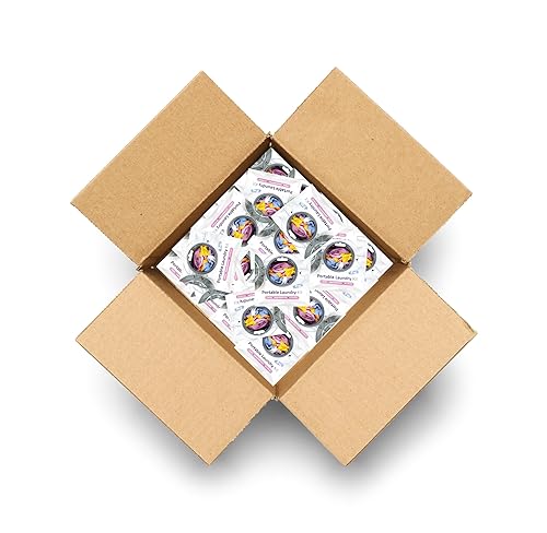 Portable Laundry Kit - Travel Clothes Cleaning Essentials with Liquid Detergent, Stain Remover Wipe, Dryer Sheet & Laundry Bag - Bulk Supply