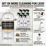 Thirteen Chefs 8X Multi-Surface Cleaner Concentrate - Makes 1 Gallon of Cleaner for Kitchen and Bath - Safe for Granite and Quartz Countertops - 16oz