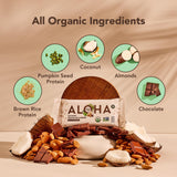 ALOHA Organic Plant Based Protein Bars - Chocolate Coconut Almond, Vegan, Low Sugar, Gluten-Free, Low Carb, Non-GMO, No Stevia, No Erythritol - 12