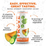 FrUve Super Water | Cantaloupe Cucumber Flavor | 12 16oz Cans | Healthy Drink | Zero Sugar | Low Calorie Drink | Powerful Antioxidants | Boosts Immune