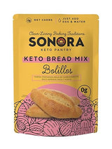 Sonora Keto Bread Mix | 0g NET CARBS | Mexican Bolillos, French Bread, Rolls & Buns | Low Carb | Bread Machine Compatible (8.8oz - Makes 8)