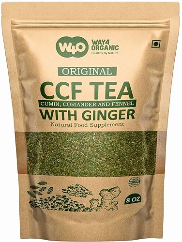 CCF Tea (Cumin, Coriander, Fennel) With Ginger - Digestive Tea to Support Natural Detoxification 8 Ounces (Pack of 1)