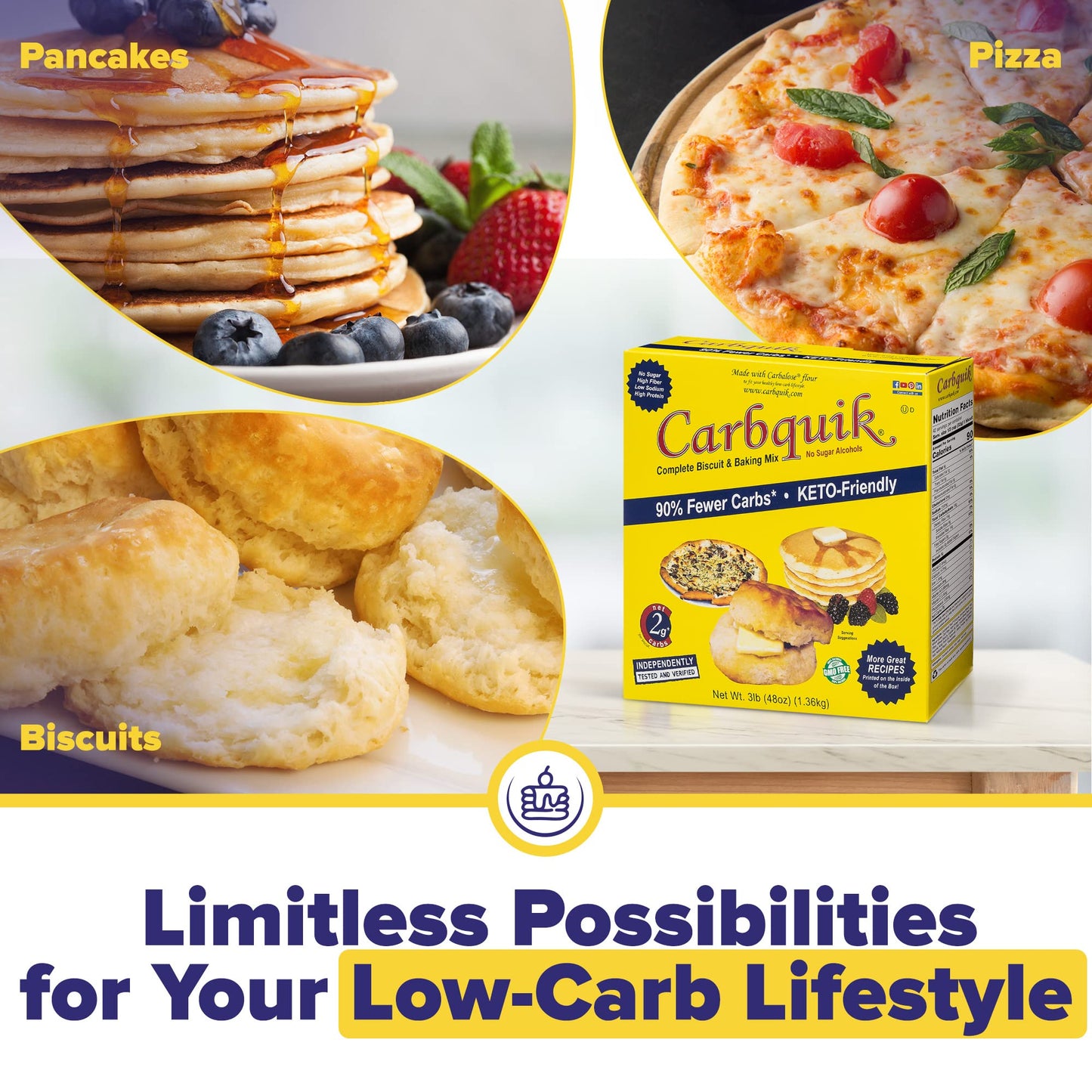 Carbquik Baking Biscuit Mix (48oz)- Pack of 3