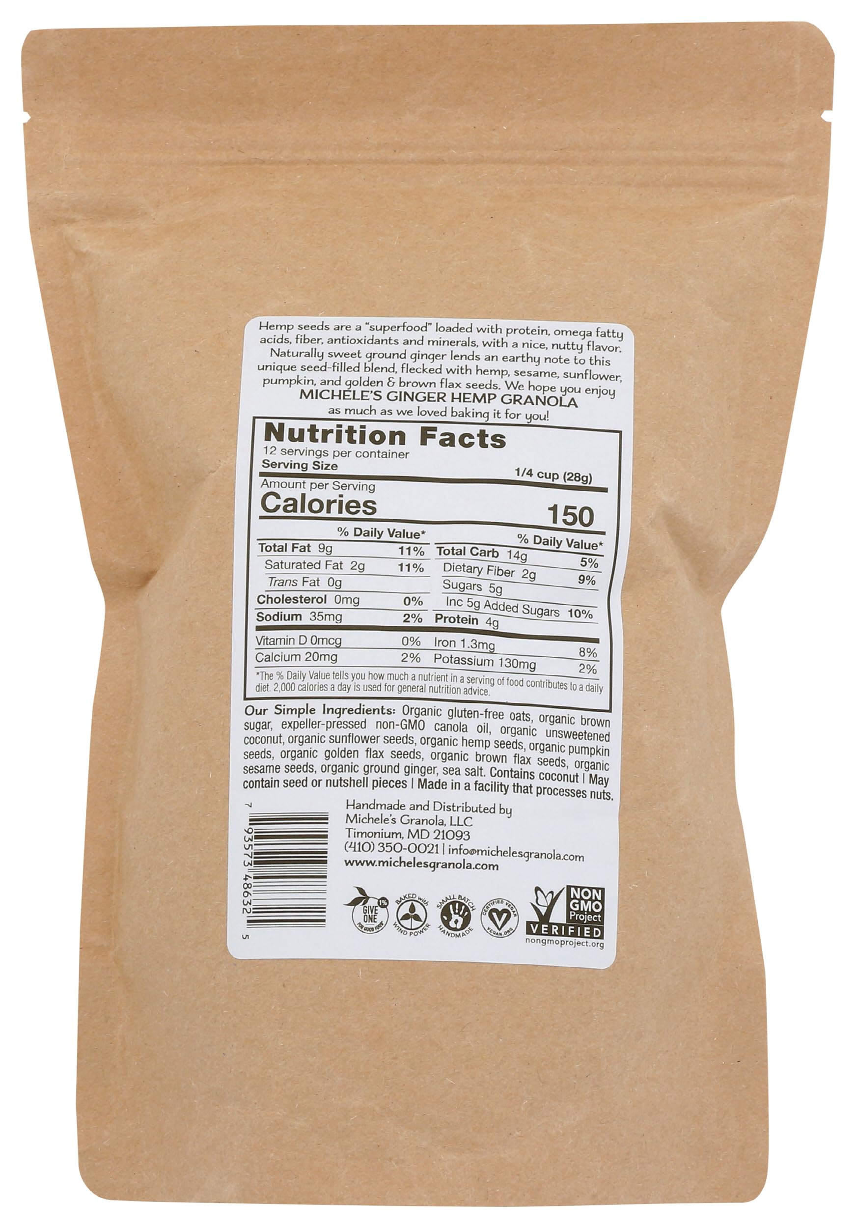 Micheles Granola Granola Ginger Hemp, 12 OZ