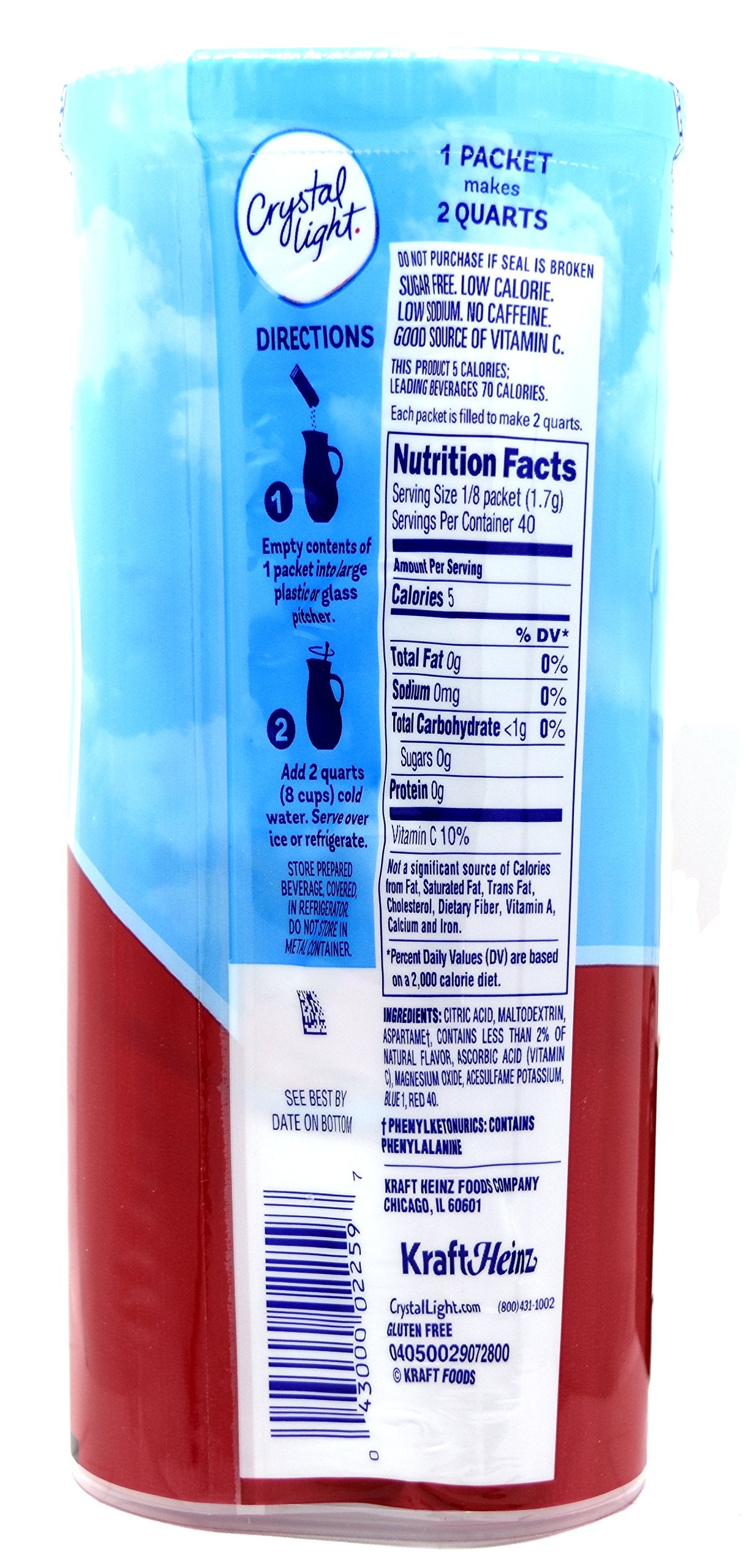 Crystal Light Cherry Pomegranate Drink Mix, 10-Quart Canister (Pack Of 9)