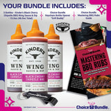 Kinder’s Black Cherry Chipotle BBQ Wing Sauce & Dip 3 Pk (46.5 oz) Great to Dip Toss Glaze & More + Barbecue Masters & Bottle Opener (5 Items)!