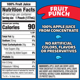 Capri Sun 100% Juice Fruit Punch Naturally Flavored Juice Blend, 40 ct Pack, 4 Boxes of 10 Pouches