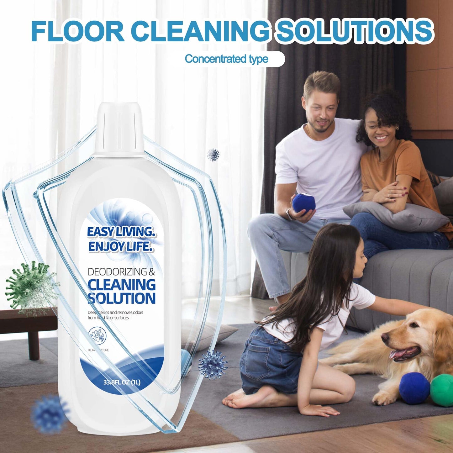 homeazy 2L Hard Floor Cleaning Solution for Tineco iFLOOR Series - FLOOR ONE S3 S5 S6 S7 Series, Deep Cleaner for Floors, Child and Pet Friendly