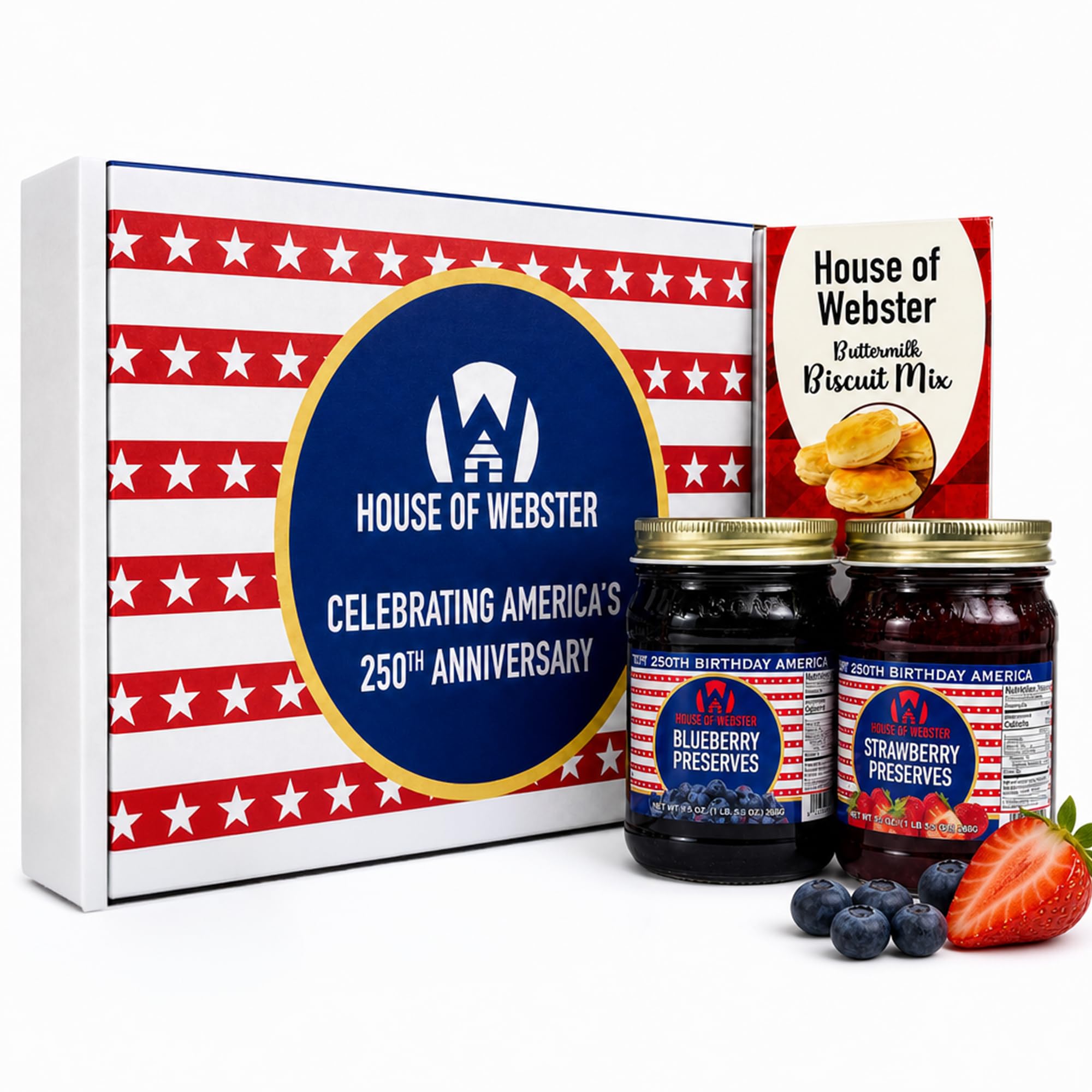 House of Webster Buttermilk Biscuit Mix Set w/Strawberry & Blueberry