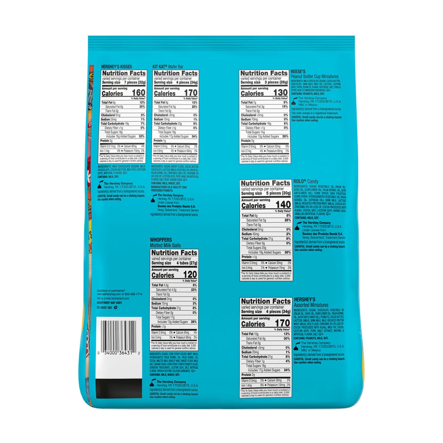 Hershey Assorted Flavored, Easter Candy Bulk Bag, 64.5 oz (270 Pieces)