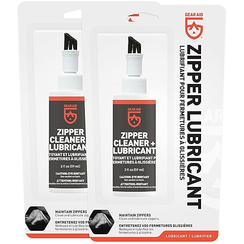 GEAR AID Zipper Cleaner and Lubricant for Wetsuits, Tents and Bags, 2 fl oz, 2 Pack