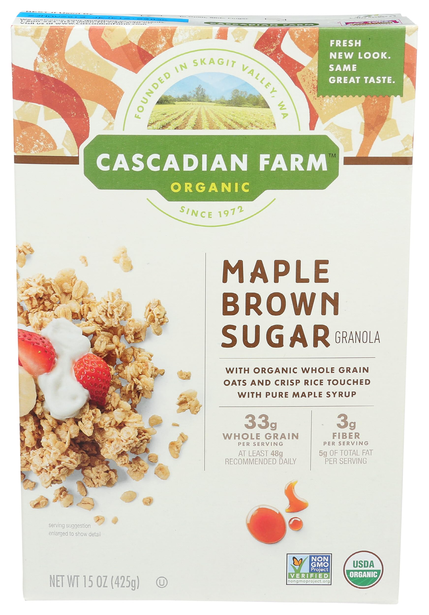 Cascadian Farm Organic Granola, Maple Brown Sugar Cereal, 15 oz