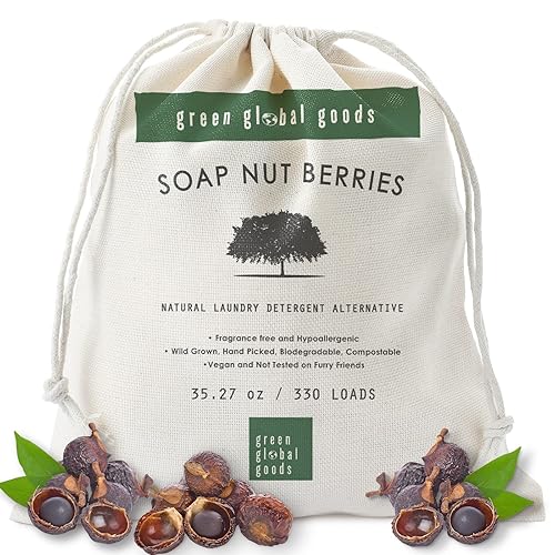 Soap Nuts Organic Berries for Laundry 330 Loads 2.2 Lbs Bulk Bag of Soap Nuts Unscented Soapberries are Nature's Alternative Detergent with Burlap