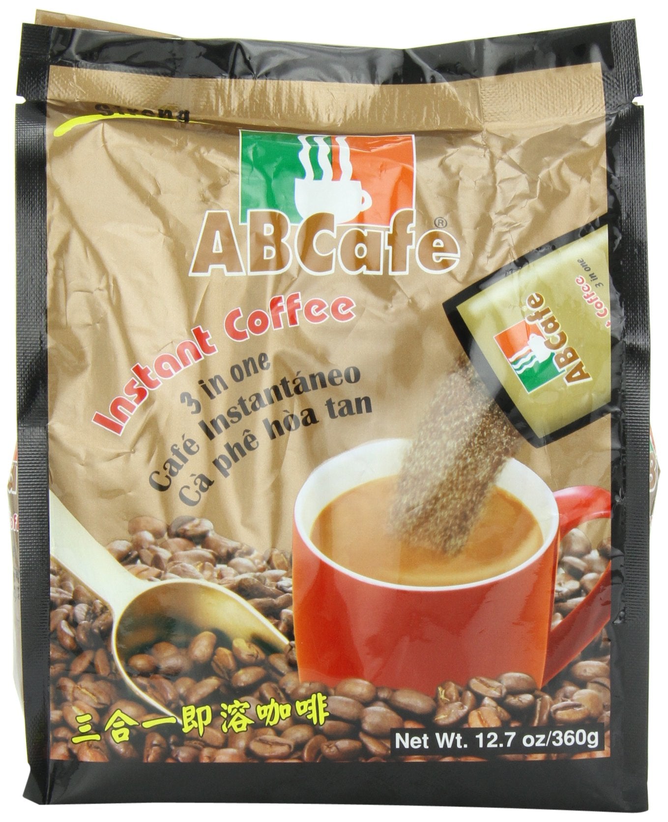ABCafe 3 in 1 Instant Coffee, Strong, 20-Count
