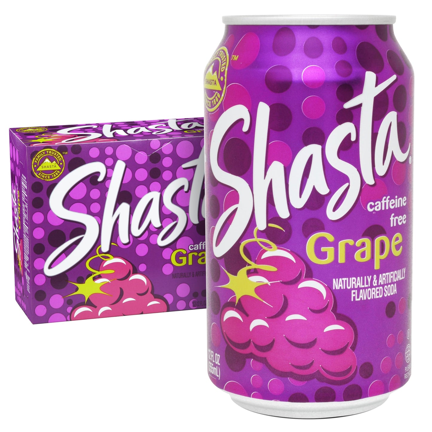 Shasta Grape | 12-Pack of 12oz Cans | Bold Purple Grape Flavor | Sweet & Fruity | Caffeine-Free