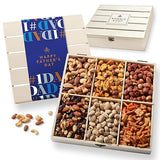 Fathers Day Gift Basket, Nut Gift Basket in Reusable Wooden Crate, Healthy Gift Option, Gourmet Snack Food Box, with Unique Flavors, Great for Dad