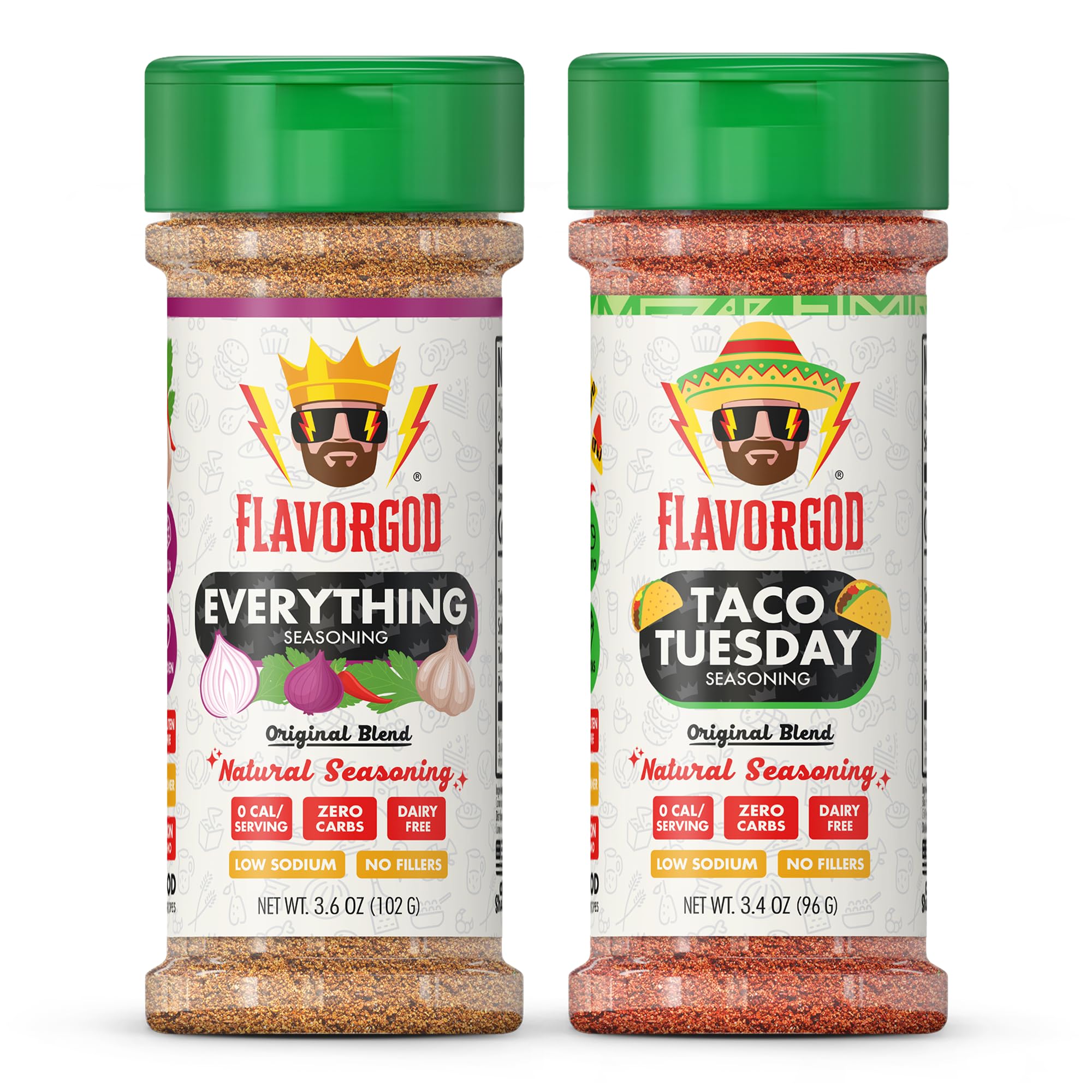 Keto Combo Herb, Spice and Seasoning Gift Set, Pack of 2 - Everything, Taco Tuesday - Premium All Natural & Healthy Spice Blend - Chicken, Beef