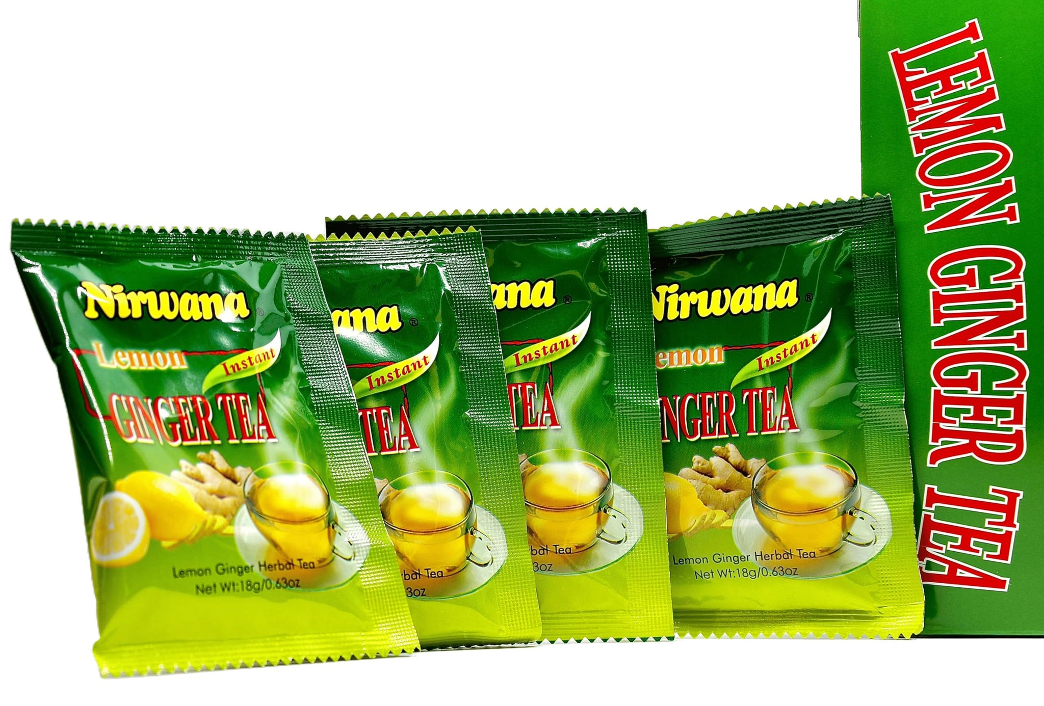 Nirwana Lemon Ginger Herbal Tea - Refreshing Herbal Blend with Ginger and Lemon | Perfect Tea Gift Set and Holiday Gift Baskets (20 Sachet)