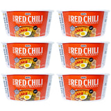 BIAS Apgu Red Chili Instant Noodles - Spicy Korean Ramen with Premium Toppings, Vegan, Air-Dried, Low Calorie (320 Cal) - 6 Pack