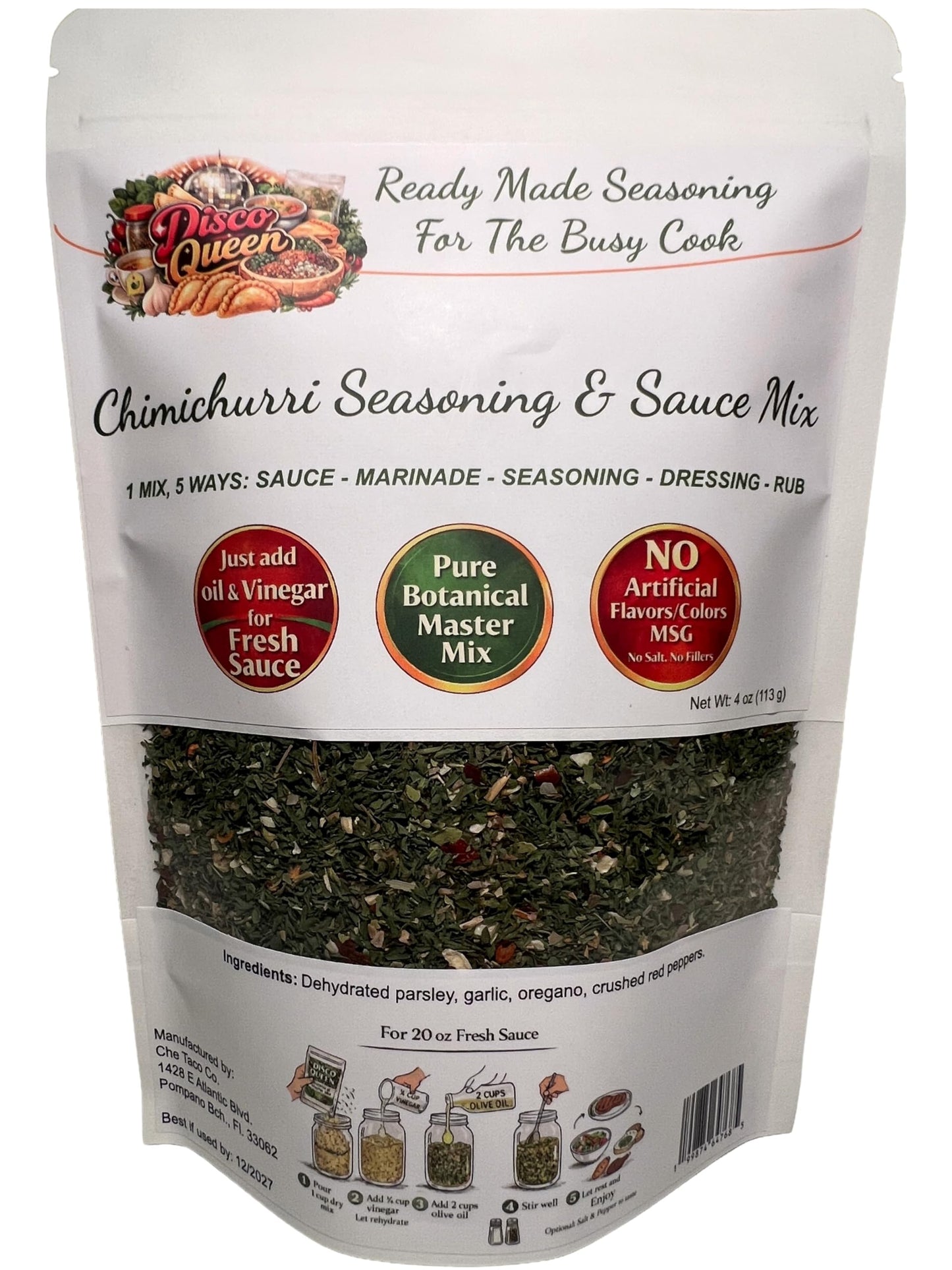 Chimichurri Sauce Recipe Mix and Seasoning for Every Dish. (4oz).