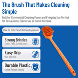 SPARTA 20" Floater Scrub Brush with Long Handle, Oil-Resistant Polyester Bristles, Multiple Trim Angles, Foam-Injected Polymer Block, Commercial