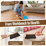 Dustpan Bench Woodworking Brush-USA 13 inch Horsehair Brushes are Used for Counter, Furniture, Drafting, Patio, Fireplace Cleaning, Shop Brush
