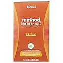 Method Dryer Sheets, Ginger Mango, 80 Sheets, 1 pack, Packaging May Vary