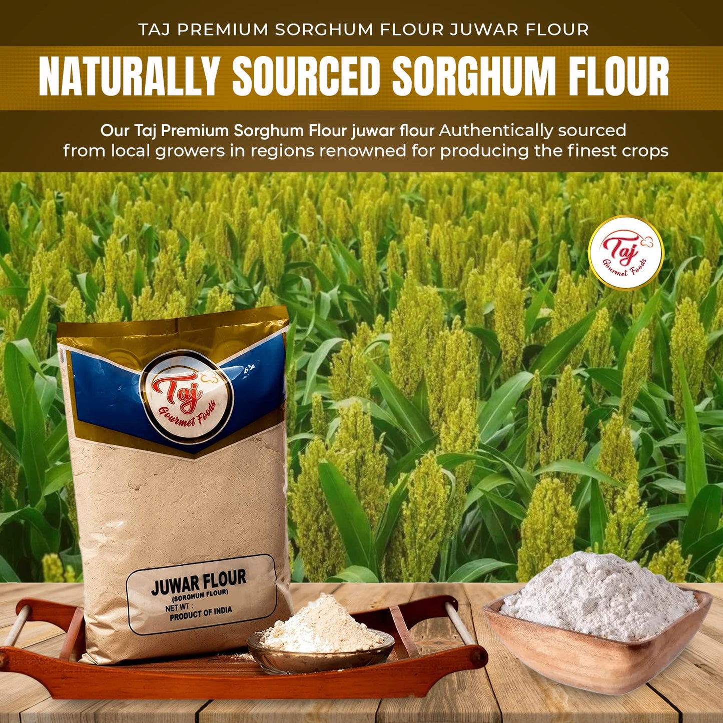 TAJ Premium Sorghum Flour Juwar Jowar Flour, 4-Pounds