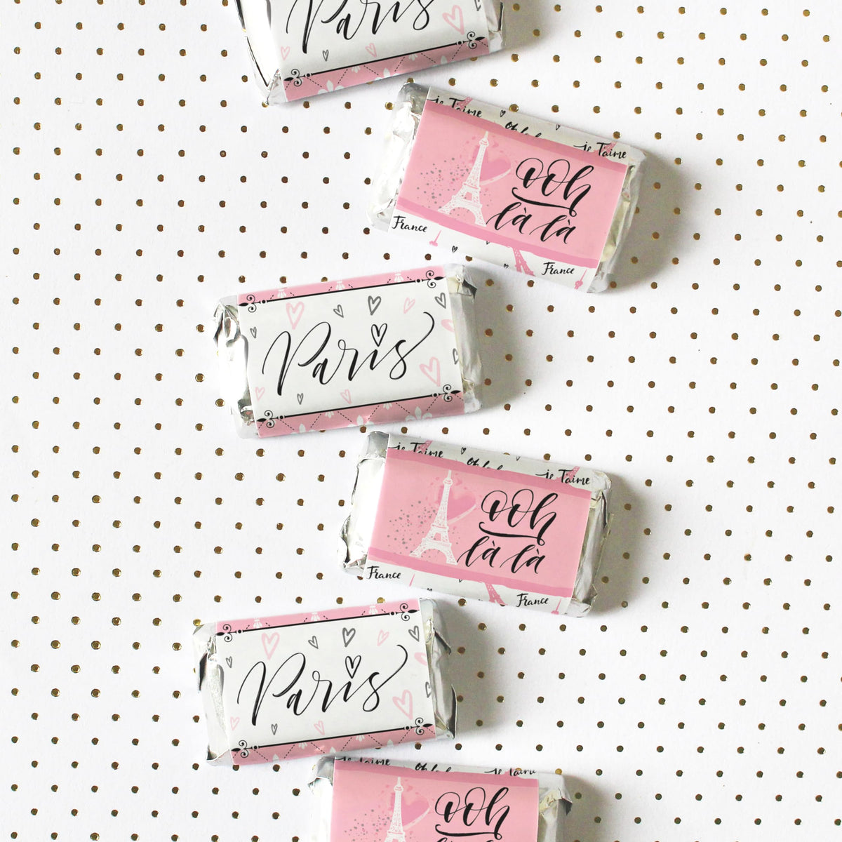 Paris Birthday Candy Bar Wrappers, Eiffel Tower, 42 Count