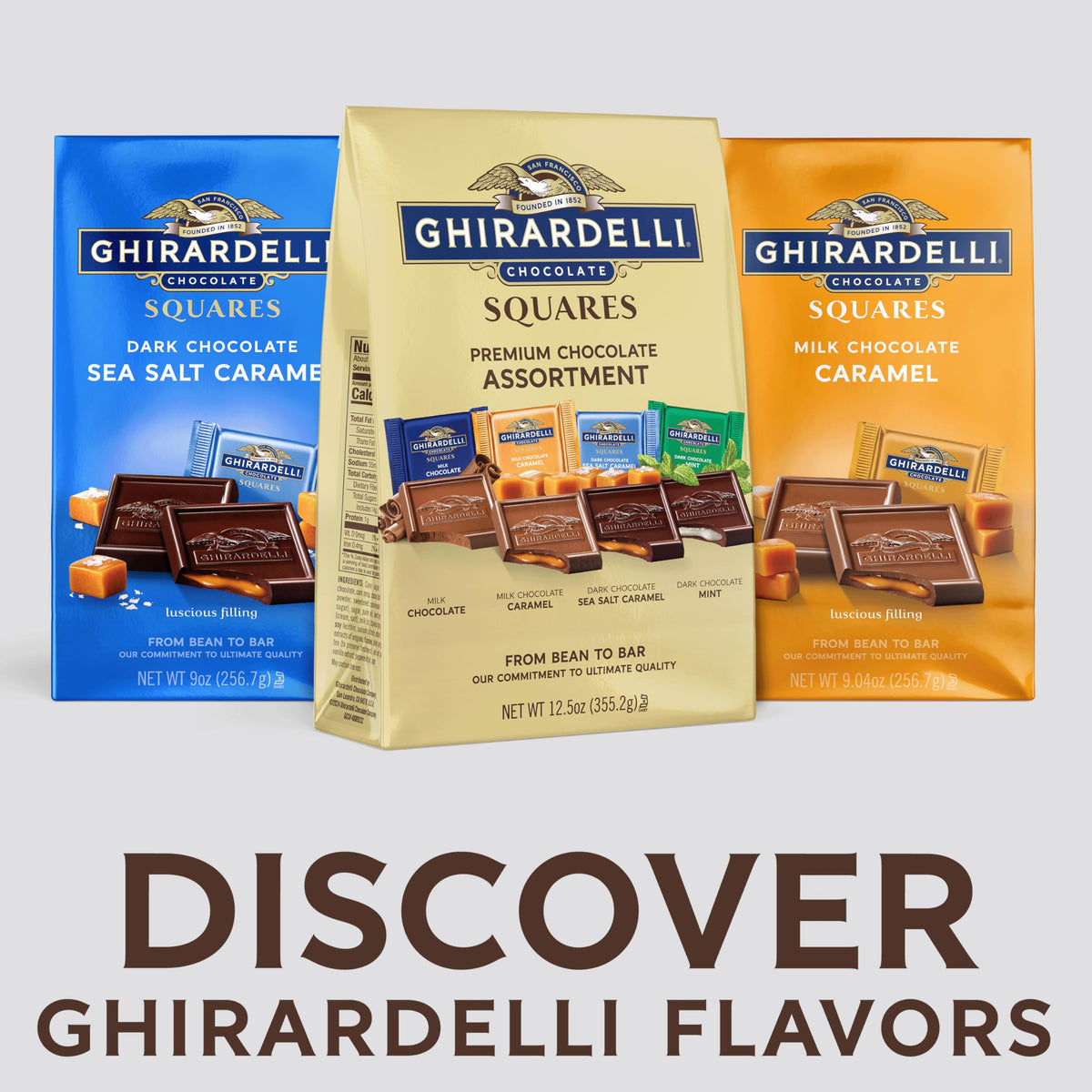 GHIRARDELLI Premium Assorted Chocolate SQUARES, 12.5 oz Bag, Chocolate Candy Variety Pack with Individually Wrapped Candy