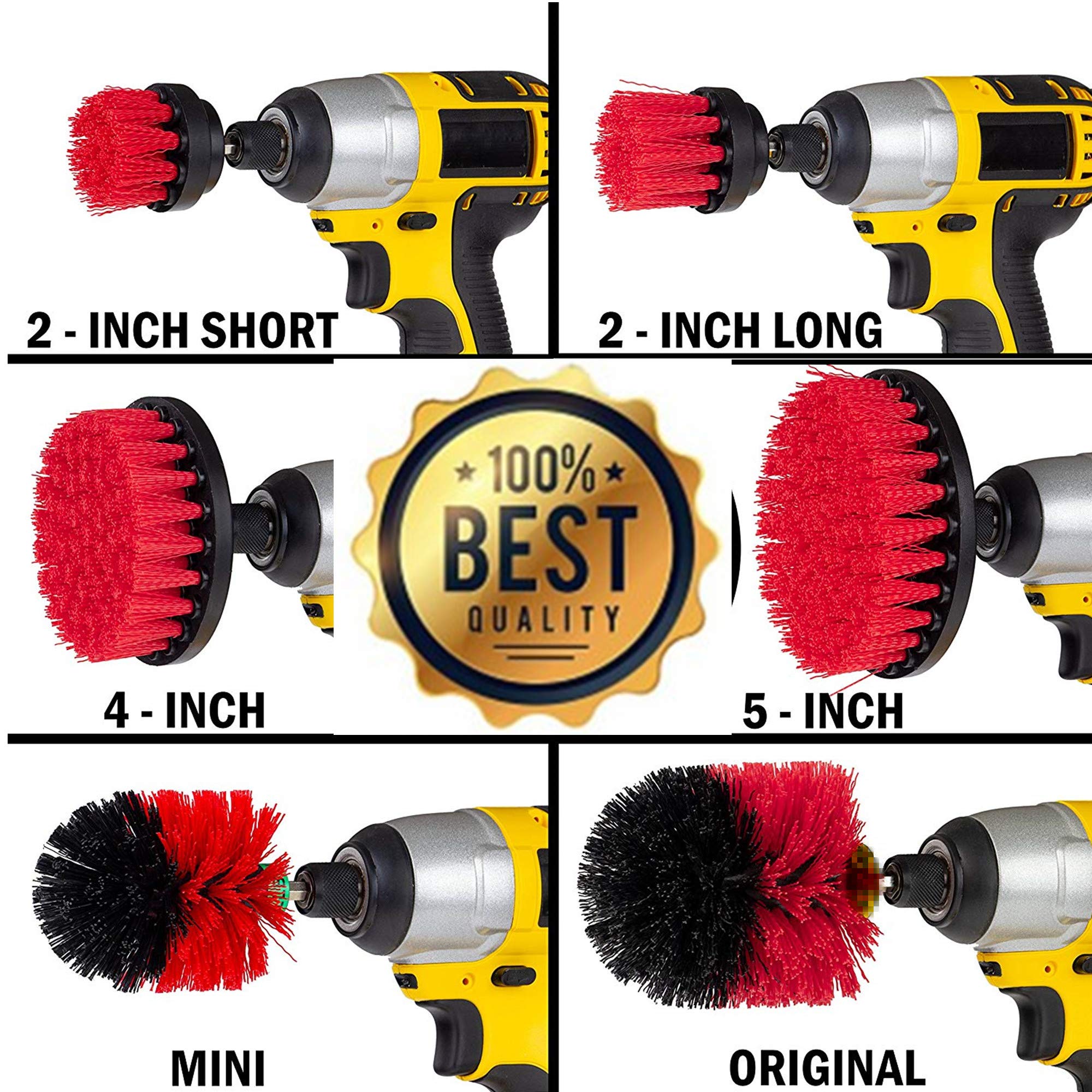 6 Piece Stiff Brush Drill Brush Kit/Spin Brush Power Scrubber/Cleaning for Home Kitchen Toilet Indoor Outdoor Garden Statues,Stone