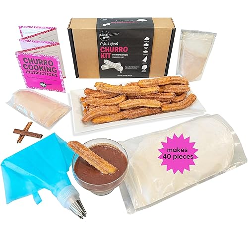 Global Grub DIY Churro Kit - Homemade Churro Kit Includes Churro Mix, Cinnamon Sugar, Chocolate Dipping Mix, Churro Piping Set, Cooking Instructions