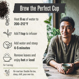 Numi Organic Emperor’s Pu-erh Tea Loose Leaf, Aged Yunnan Caffeinated Black Tea, 16 oz Bulk Pouch, Smooth Earthy Bold Flavor, Brews 200 Cups