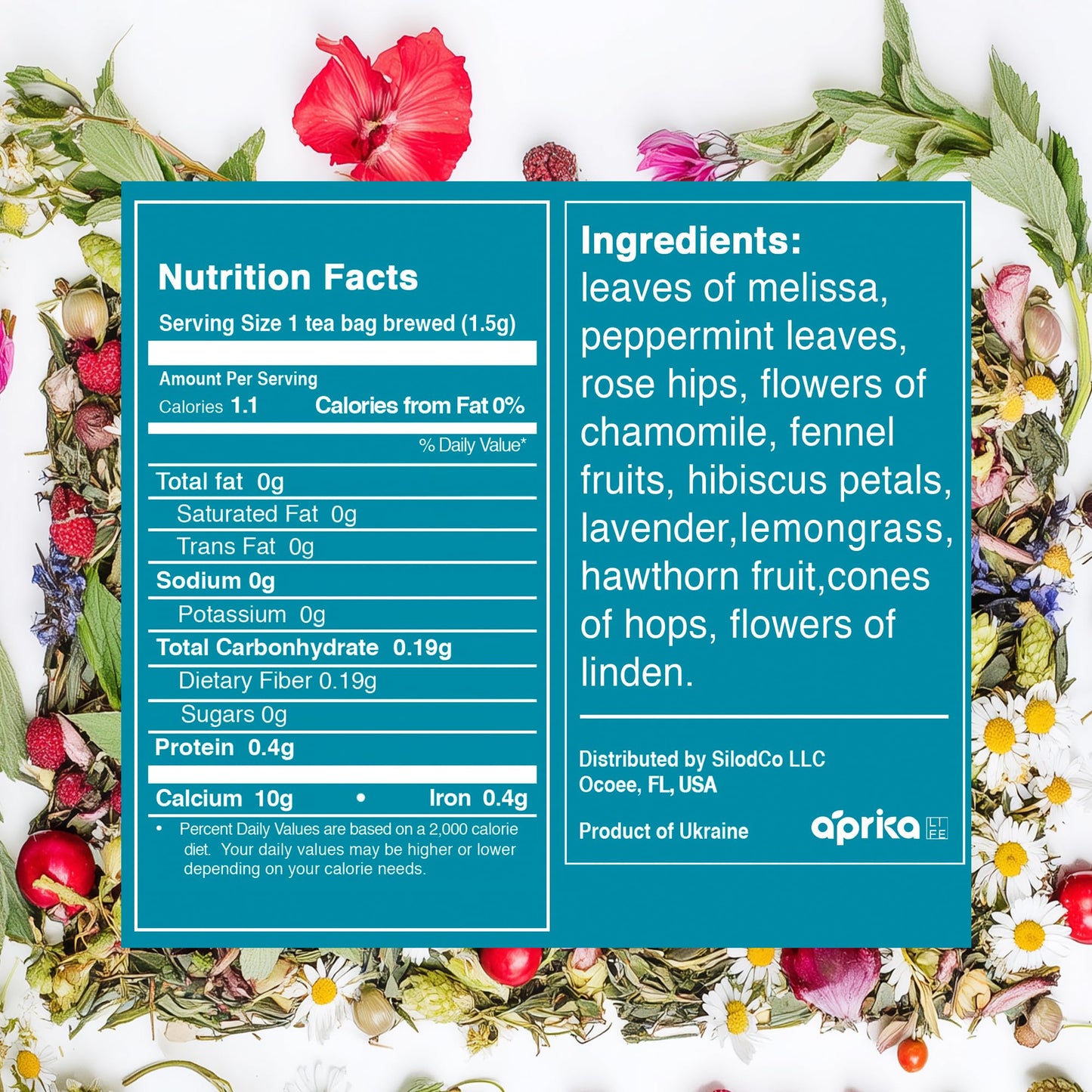 Aprika Life Sleep Tea for Bedtime Relaxation & Stress Relief - Natural Caffeine-Free Herbal Nighttime Tea with Chamomile, Lavender, Mint & Hibiscus